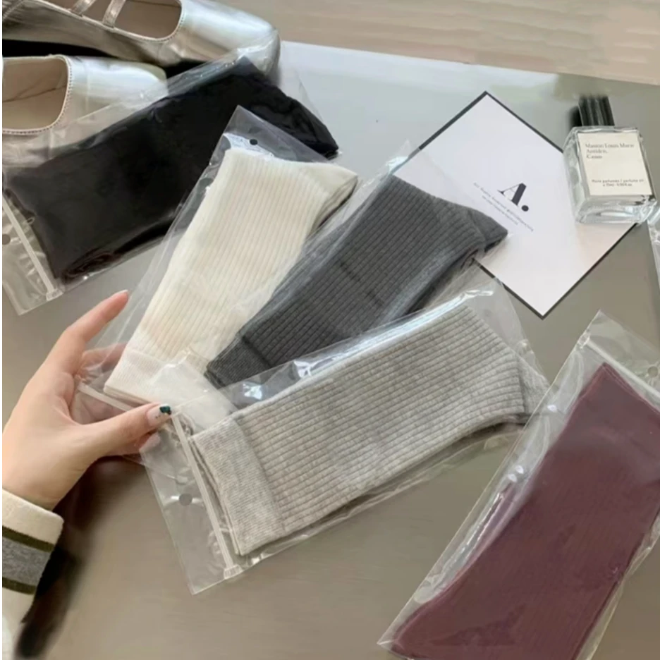 高级感中长筒袜子百搭款潮流堆堆袜W6008