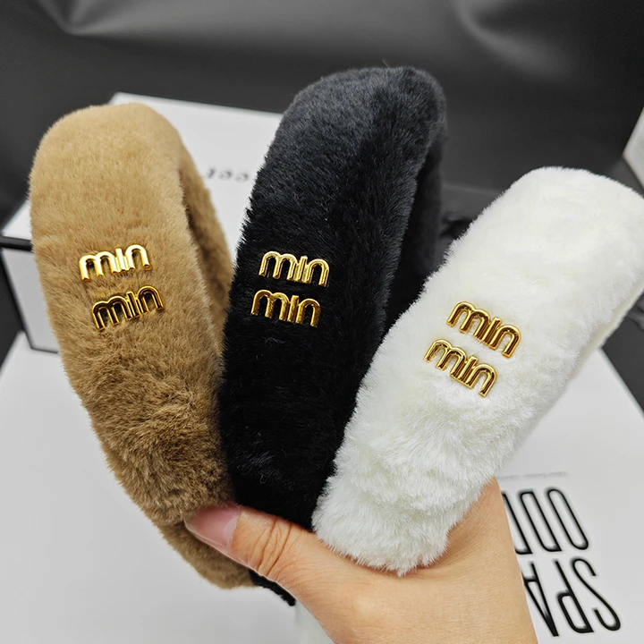 新款秋冬毛绒发箍毛毛发卡高颅顶头箍显脸小头饰网红简约字母发饰