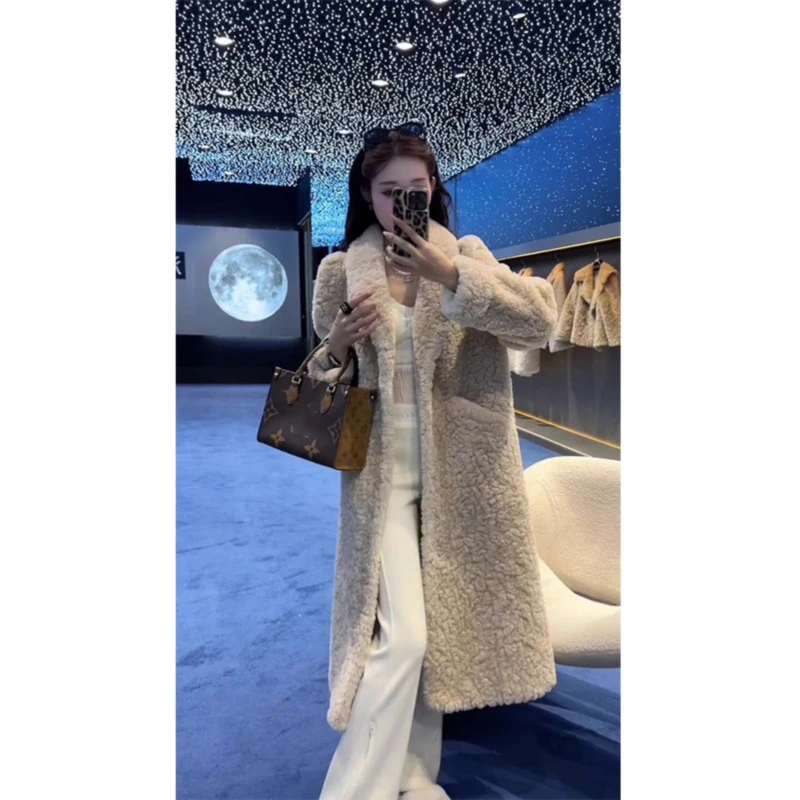 慧慧2024新款时尚原创设计师新款女士休闲毛毛外套环保毛毛大衣