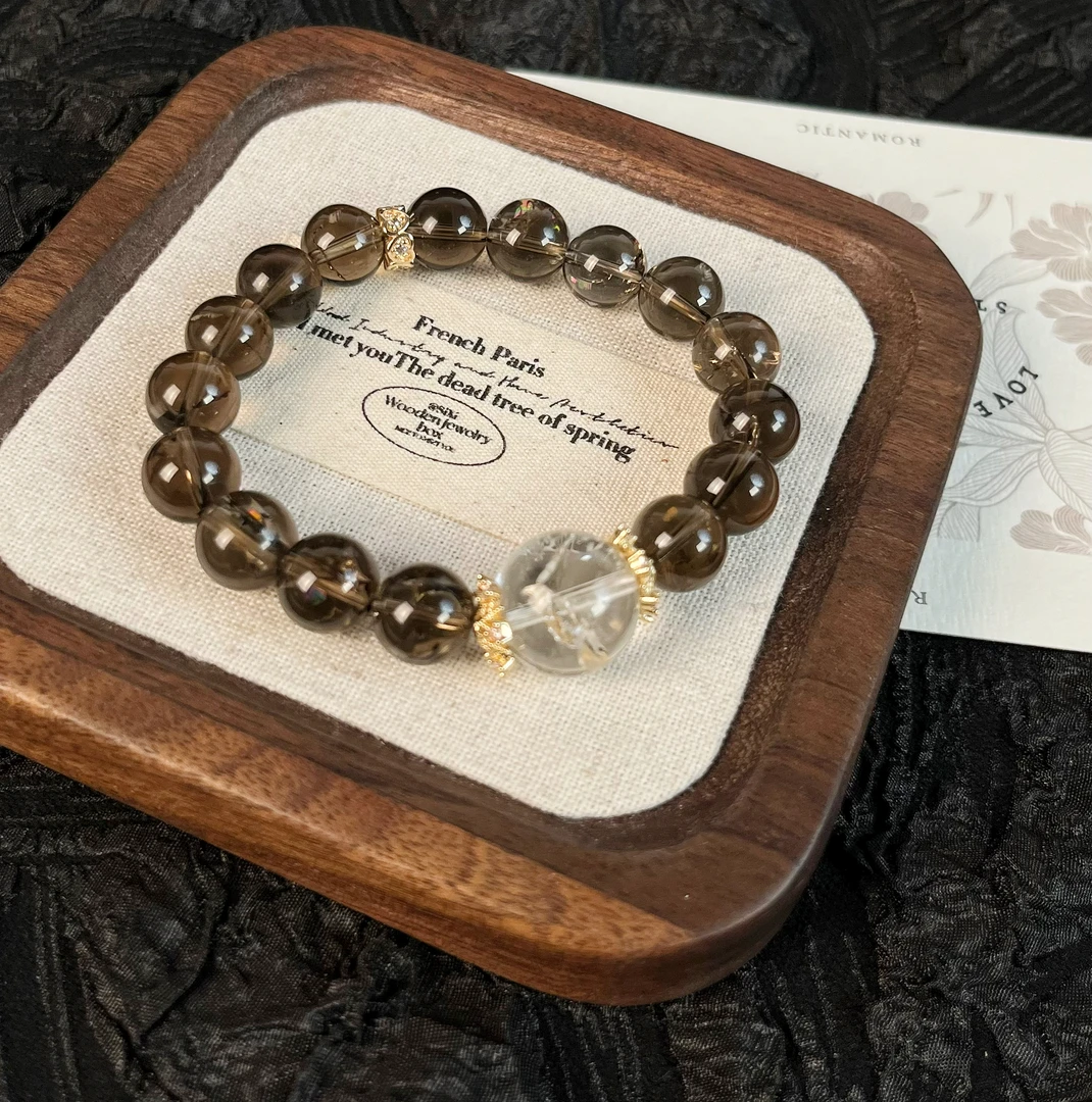 【茶阿赛】天然水晶手串原创小众设计