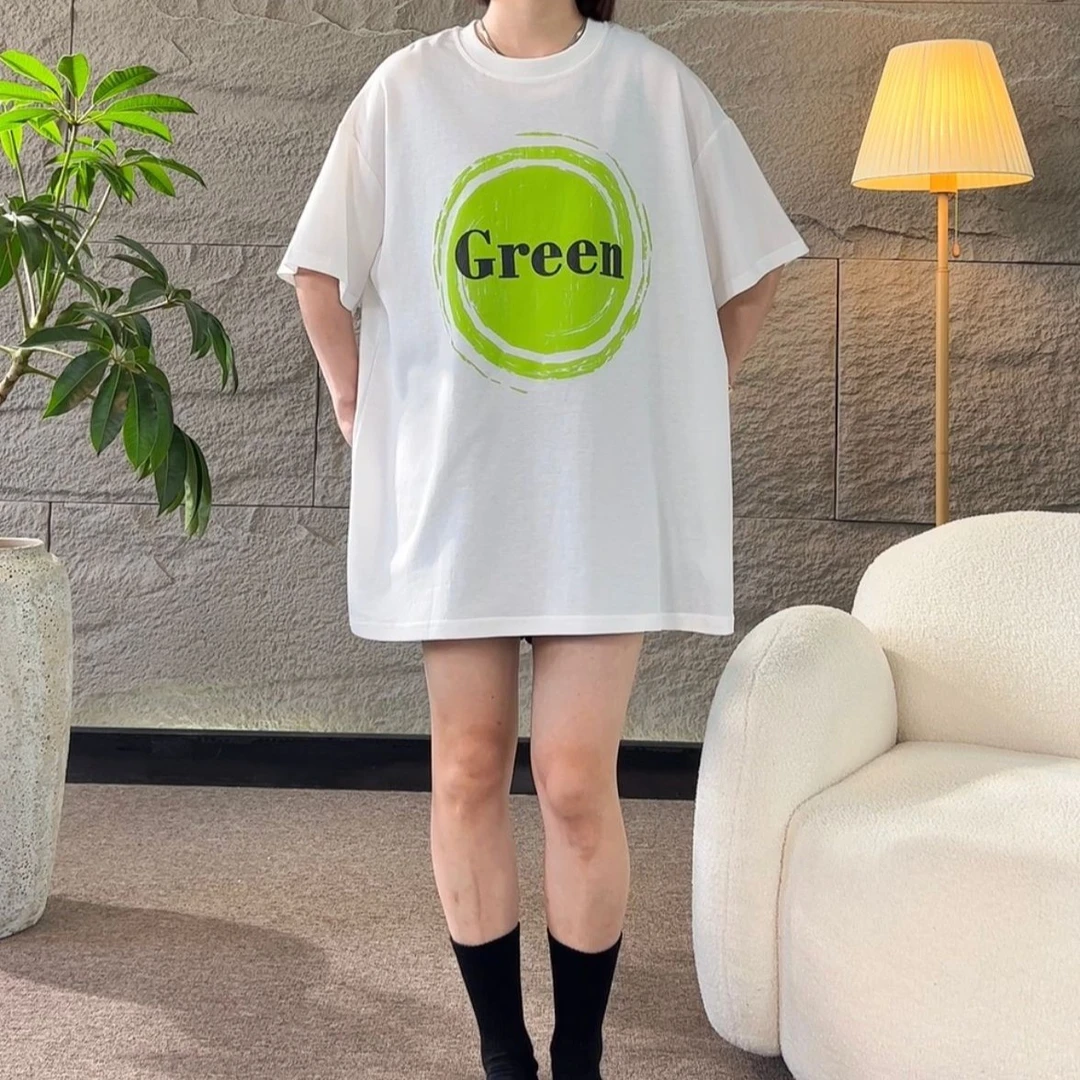 印花green百搭短袖T恤..