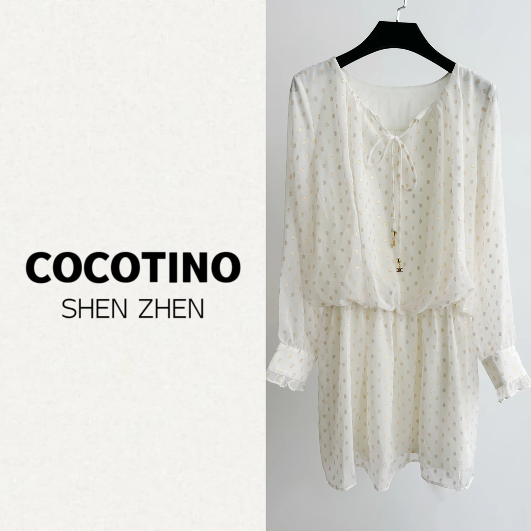 【繁星点点】早秋新款气质女人味连身裙松紧腰长袖连衣裙LYQ06