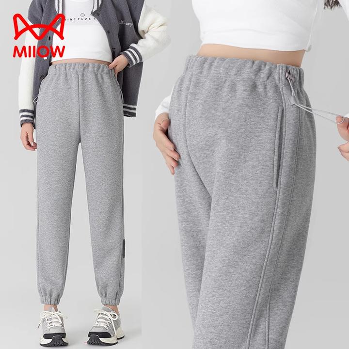 MiiOW/猫人孕妇裤子秋冬外穿运动裤无托腹休闲束脚卫裤小个子冬季