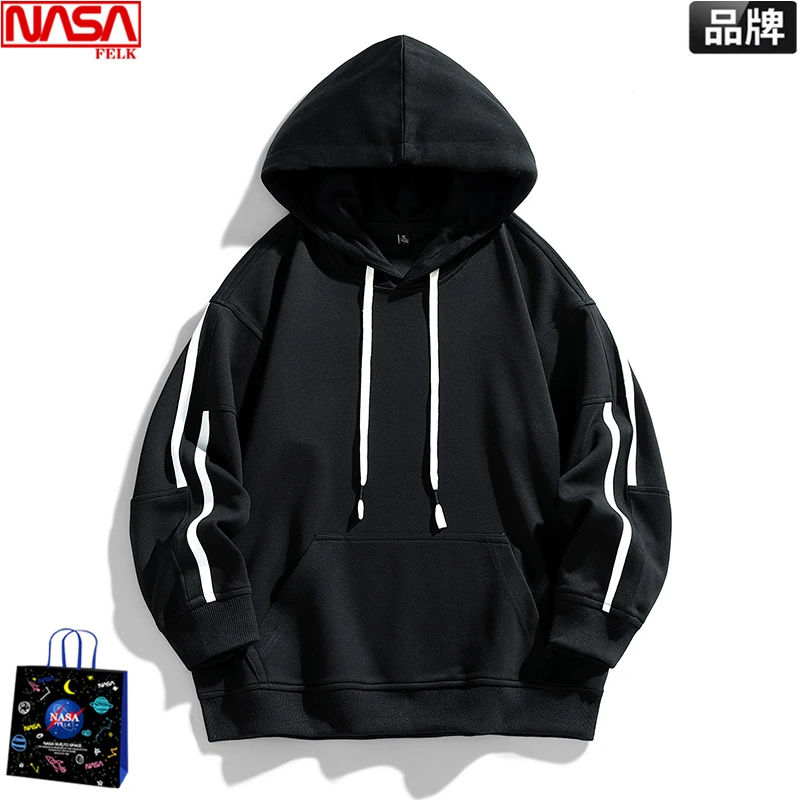 NASA联名卫衣男连帽潮牌宽松休闲运动带帽衫中学生美式百搭上衣服