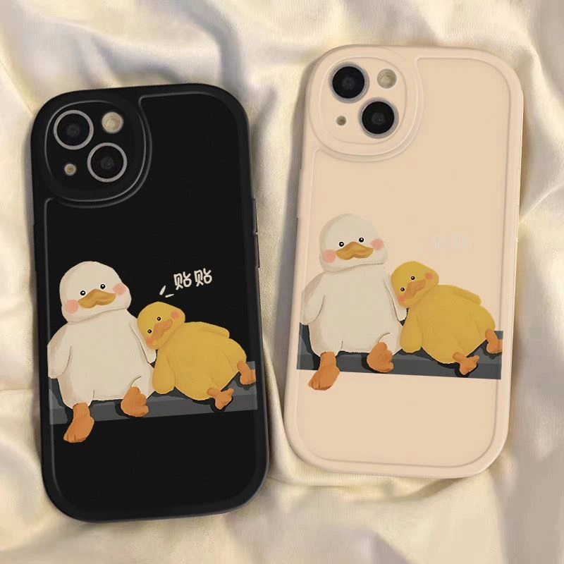 苹果14promax手机壳iPhone13小羊皮12鸭子11硅胶x情侣男女新款套