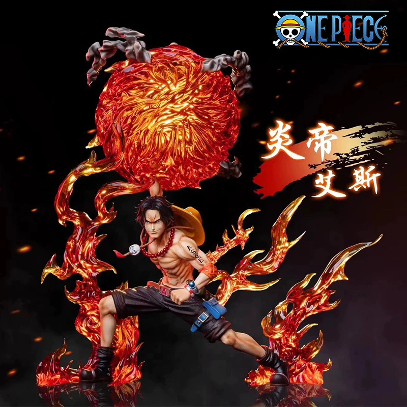 海贼王火拳艾斯手办IU炎帝顶上战争共鸣战损版动漫周边摆件礼品