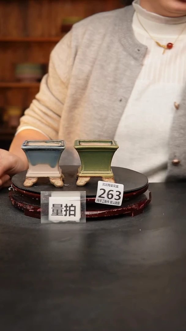 【闪购商品】瓷片263 泥泥手工花盆口5高6