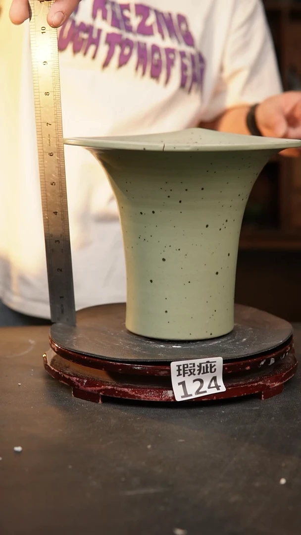 【闪购商品】瓷片124泥泥手工花盆口17高16