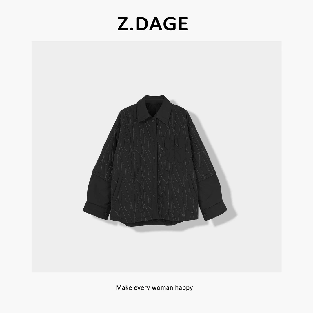 z.dage‘寻冬’时尚秋冬韩范百搭菱格设计外套-86270