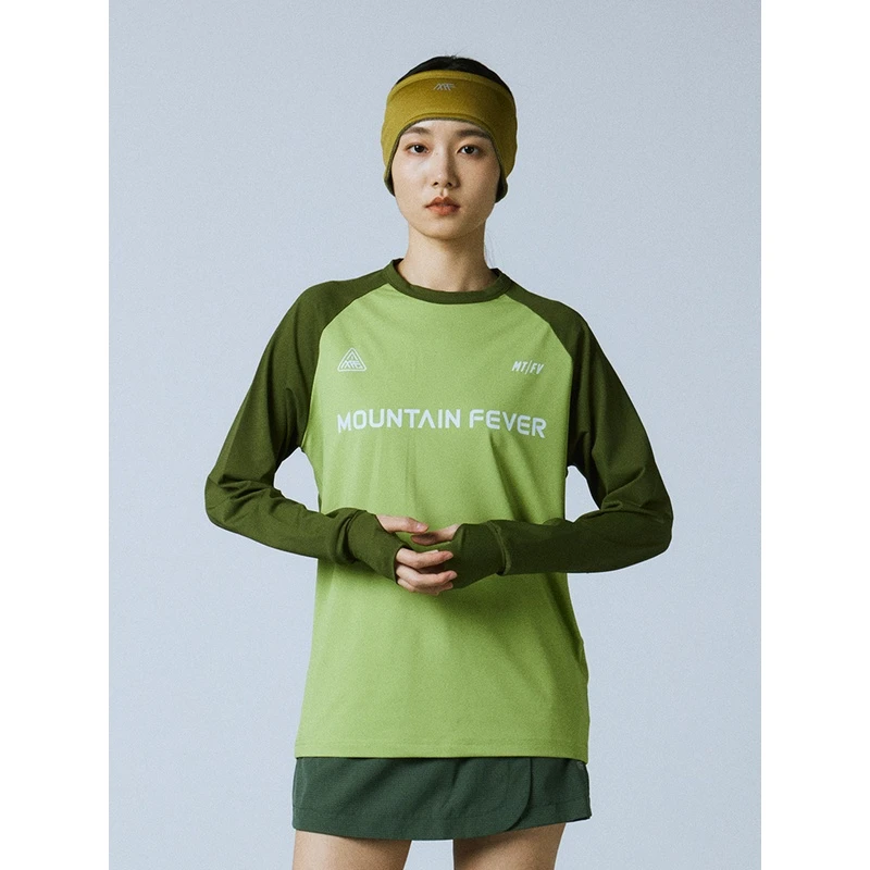 MOUNTAINFEVER AW 牛角插肩袖 弹力速干LOGO长袖TEE