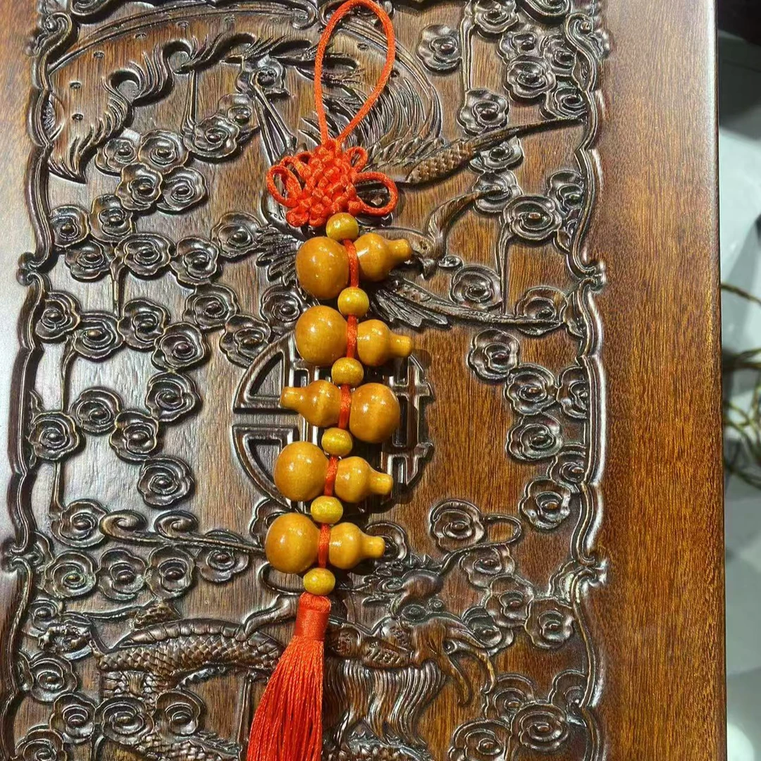 天然原木桃木葫芦串手工艺挂件