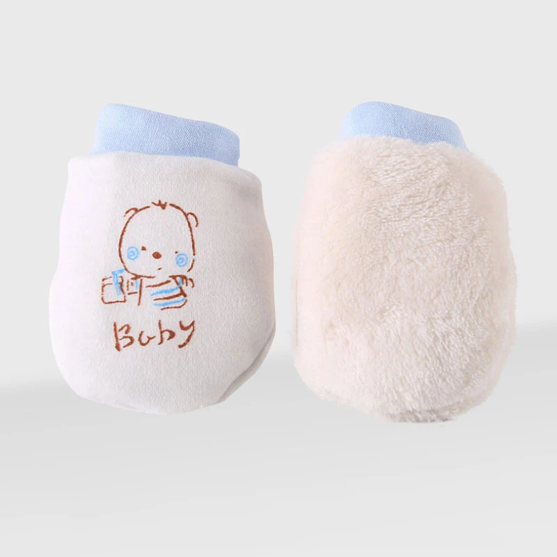 新生儿防抓手套婴幼儿护手罩加绒保暖脚套秋冬宝宝小手套护脚袜子