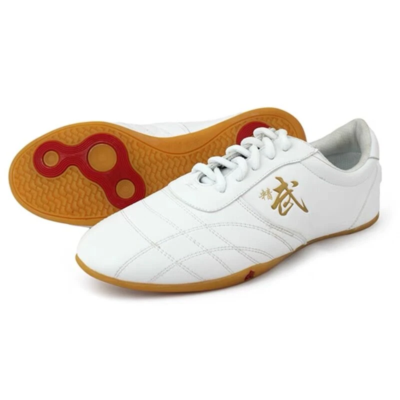 新款太极鞋女真皮牛筋底太极拳练功鞋软牛皮专业武术鞋专用训练鞋