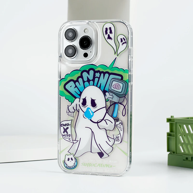 悟望初品逃离毒区小幽灵手机壳适用苹果12iPhone14ProMax13ProMax