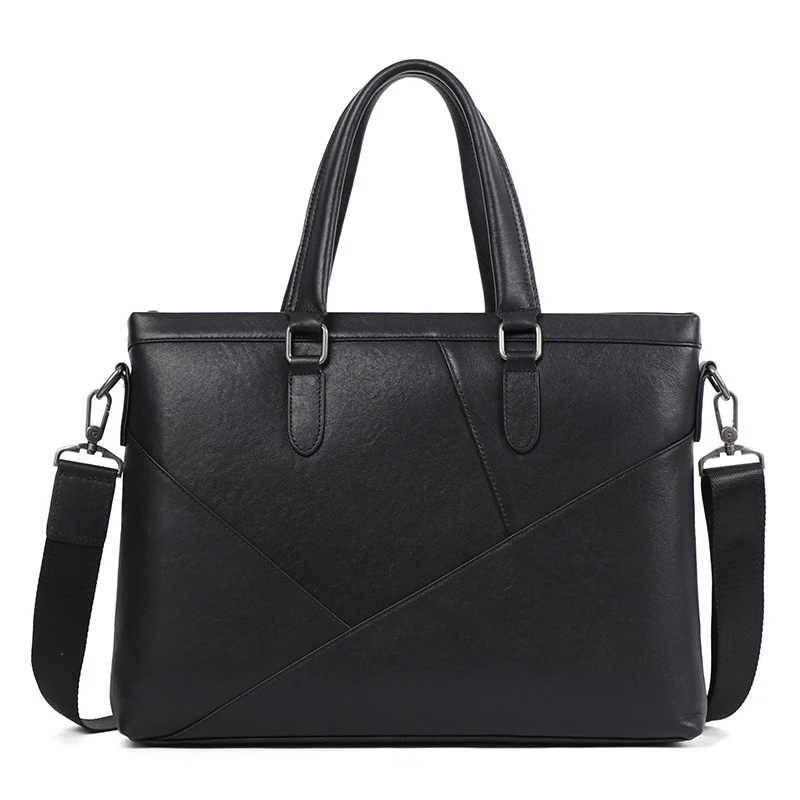 男包真皮手提包头层牛皮公文包薄款电脑包单肩包休闲包时尚简约