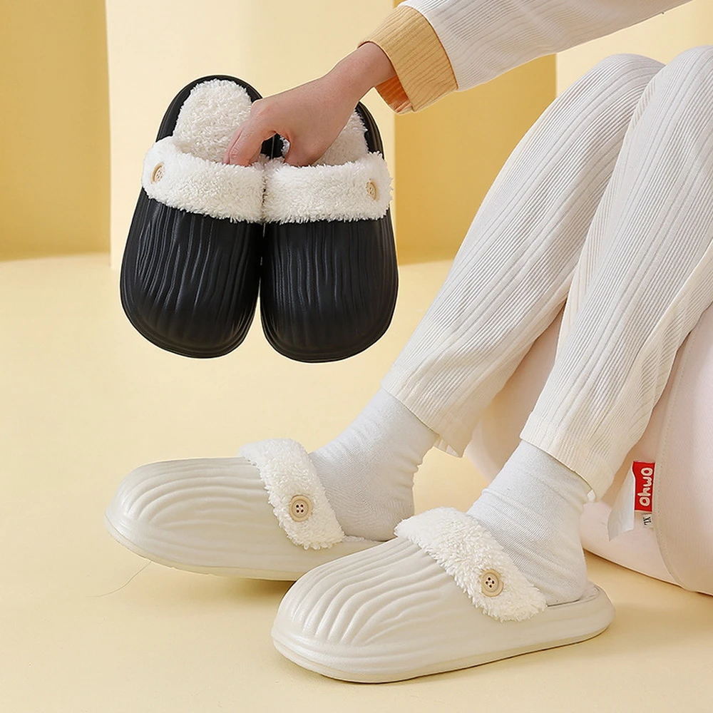 可拆洗高品质防水棉拖鞋秋冬季家居家冬天加绒保暖厚底宿舍款男女