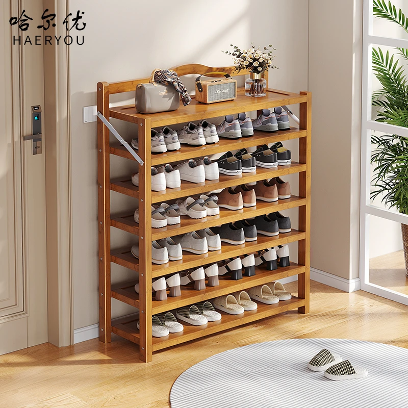 哈尔优免安装鞋架多层家用鞋架网红款入户玄关转角隔断一体鞋架子