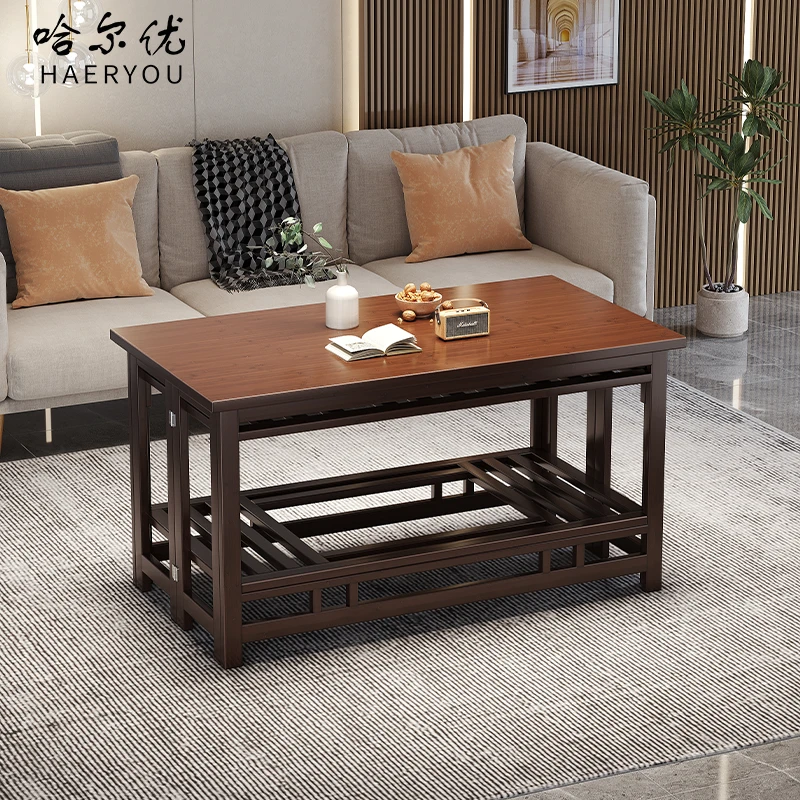 哈尔优客厅茶几家用冬季取暖烤火桌正方形一体多功能吃饭折叠桌子