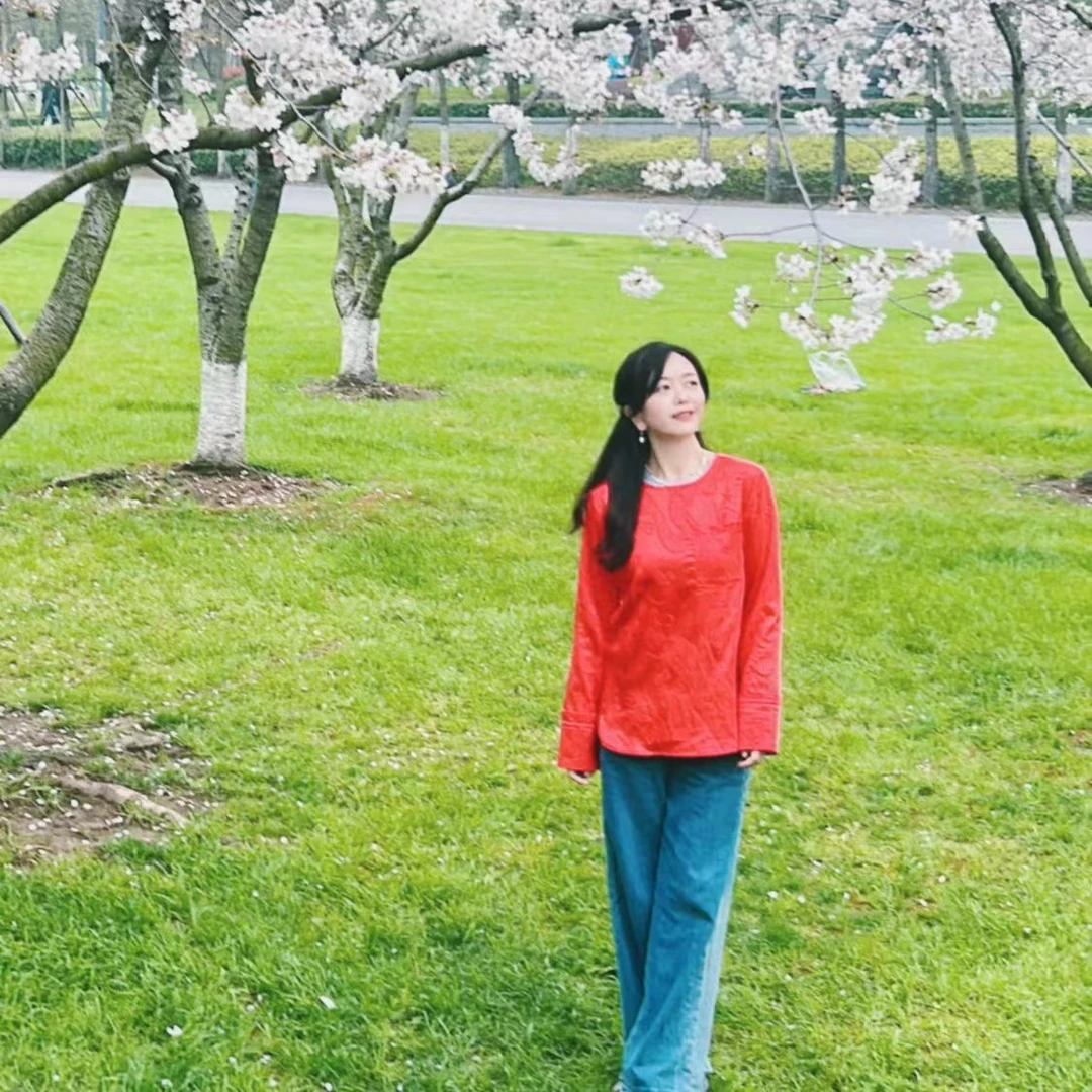 新中式时尚高级感国风红色重磅真丝提花缎面衬衫