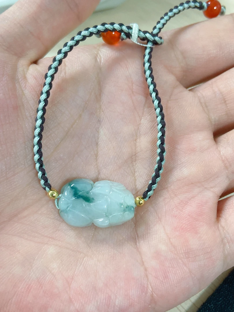 天然翡翠缅料A货貔貅手绳