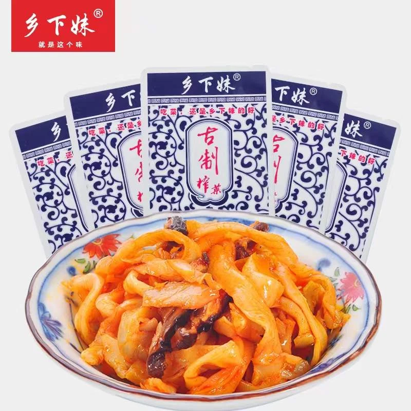 乡下妹古制榨菜30g*8包香菇榨菜下饭菜香辣爽口有嚼劲即食