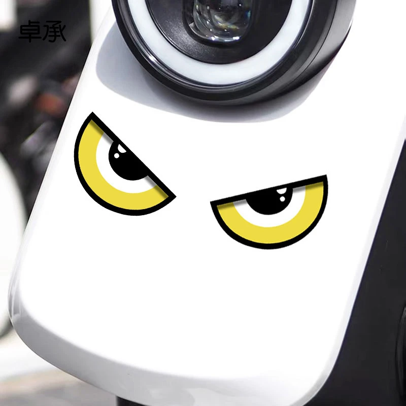 卓承 恶魔眼睛汽车贴纸电动车头盔装饰车尾车窗个性创意车贴