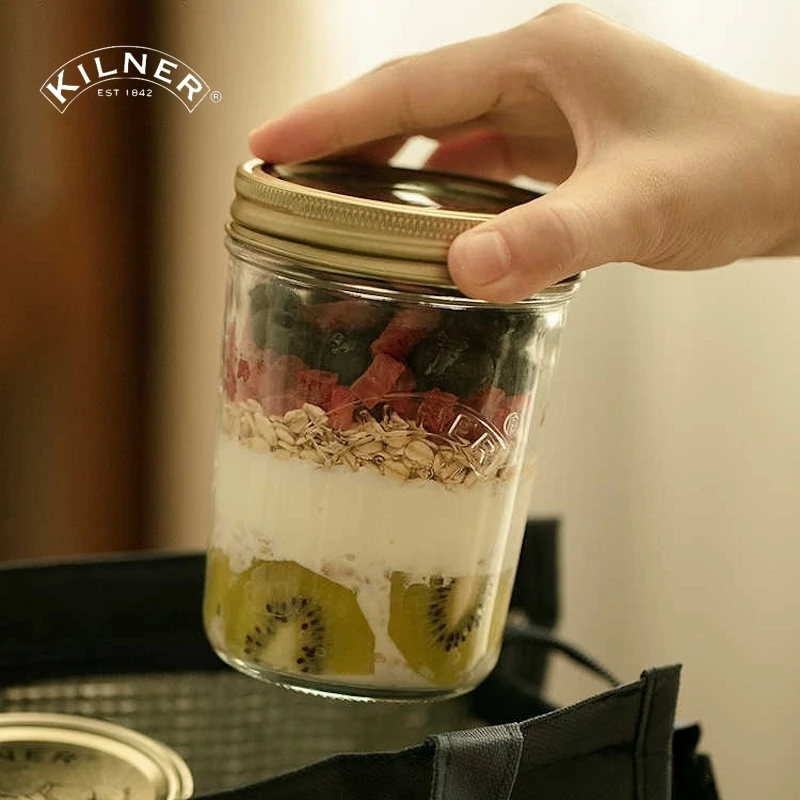 英国kilner隔夜燕麦杯储物罐梅森瓶泡菜罐食品储存罐早餐杯玻璃杯