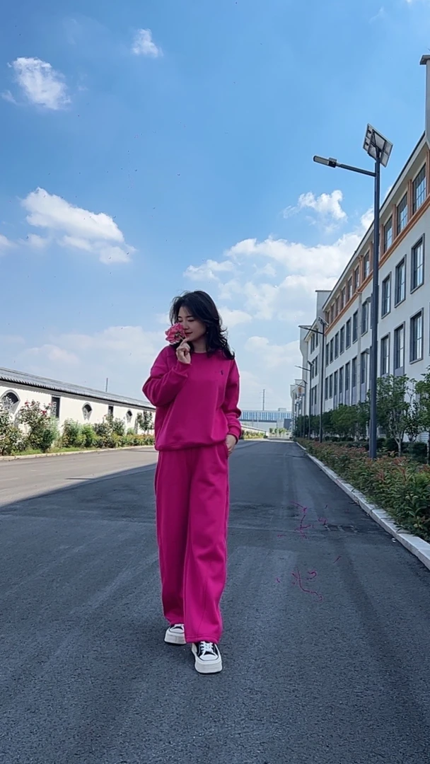 24冬款加绒爆款卫衣卫裤套装显瘦长袖针织时尚休闲百搭秋季宽松