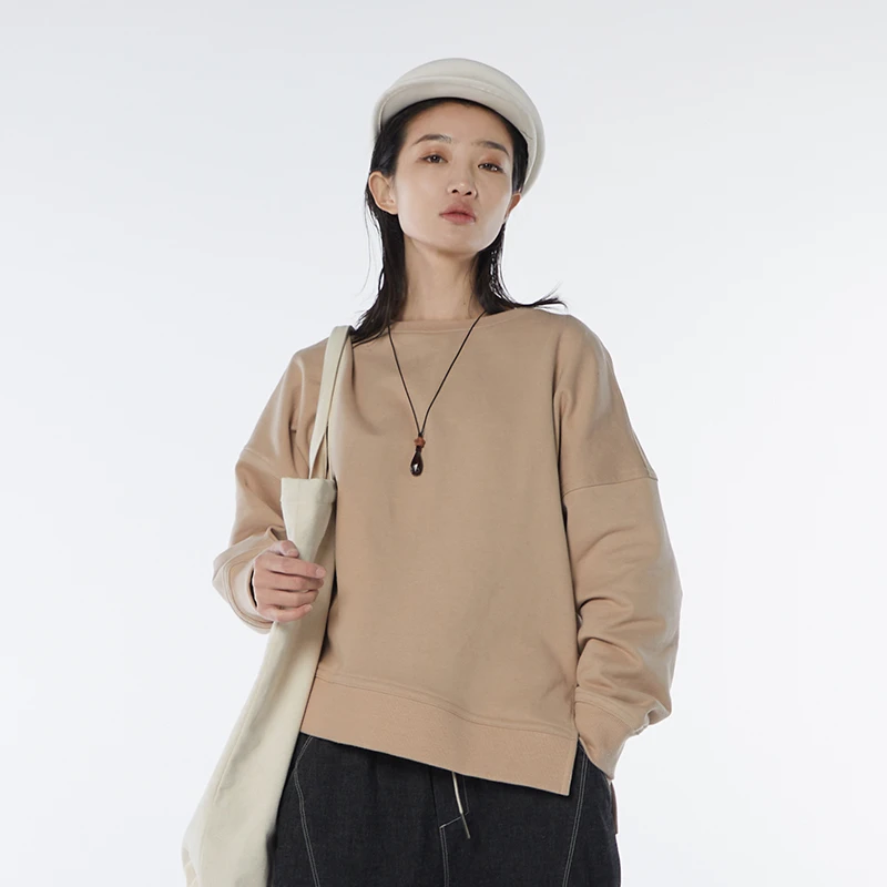 女装瑕疵品11223122圆领刺绣卫衣秋季新款套头百搭上衣商场同款