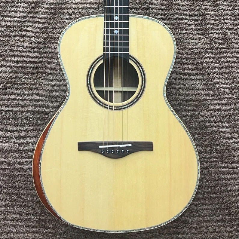 四希变调民谣吉他38寸云玫全单吉他OM桶专业全单吉他初学者拾音器