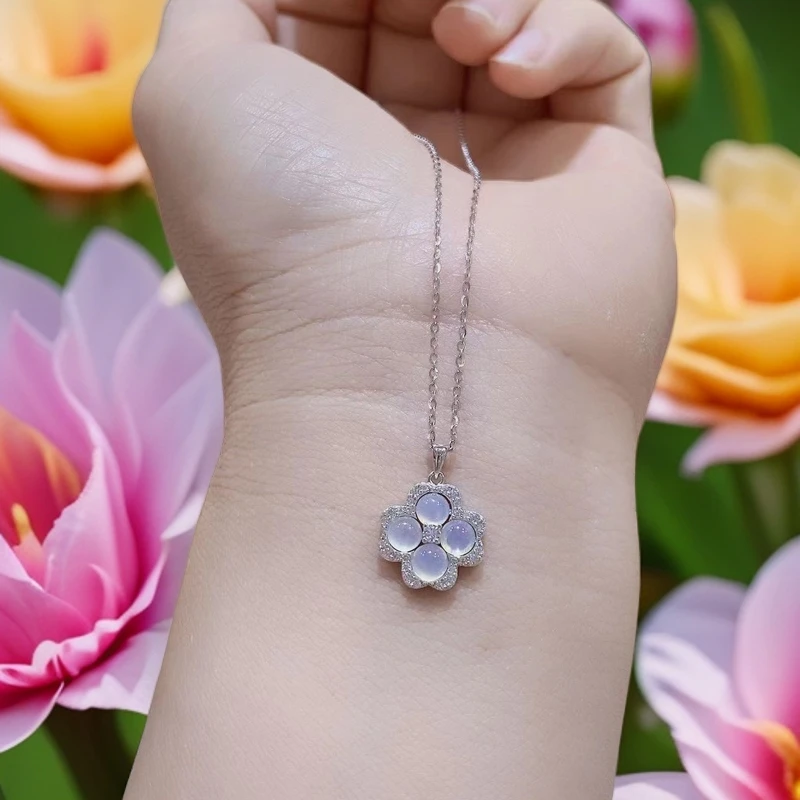 坠链均925银合成锆石 纯银项链时尚百搭网络爆款珠宝