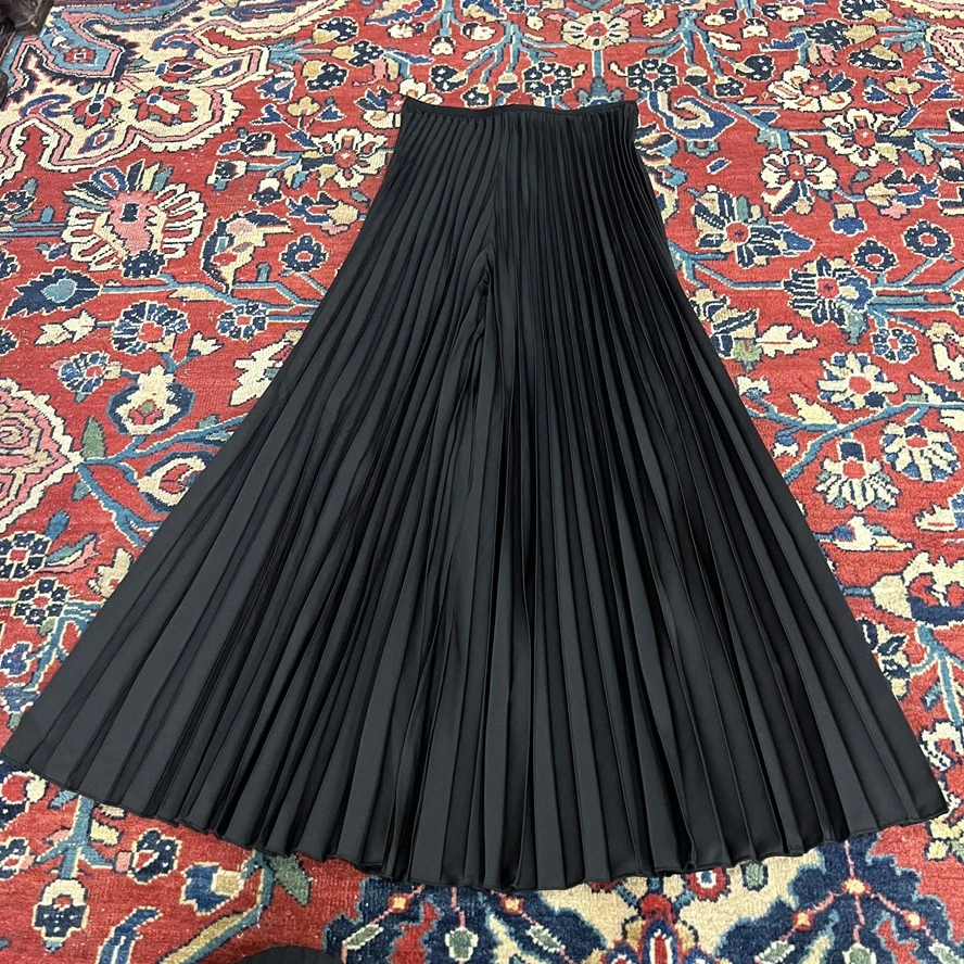 长裤百褶阔腿裤高腰宽松长款休闲春夏