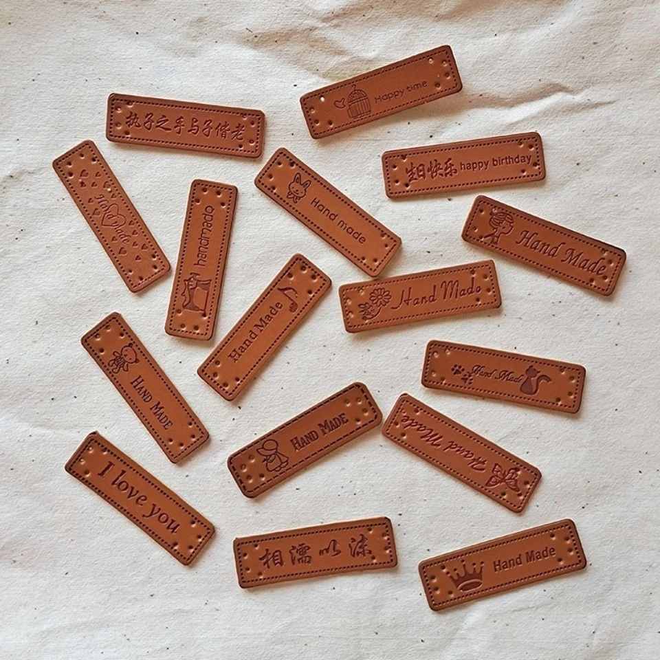 围巾毛衣帽子皮标简约网红百搭复古diy材料包时尚纽扣