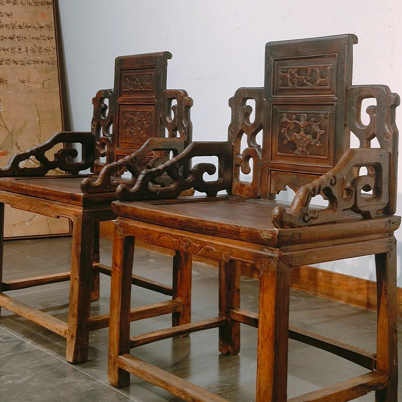 太师椅一对古典家具明清老家具老物件古典怀旧复古客厅家用茶桌椅