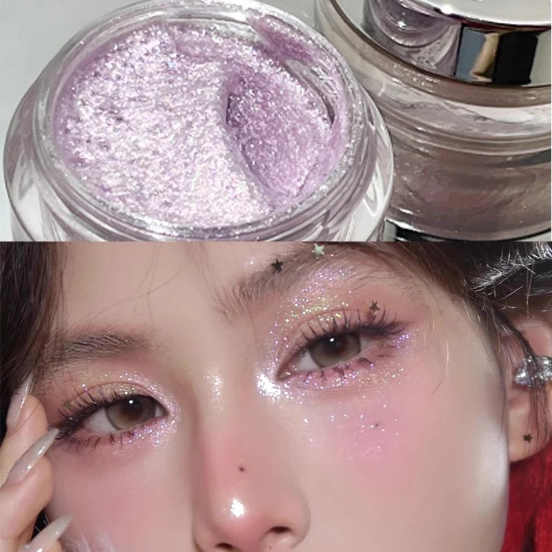 碎钻啫喱液体眼影提亮高光细闪粉珠光爆闪眼影高光一体液体牛郎
