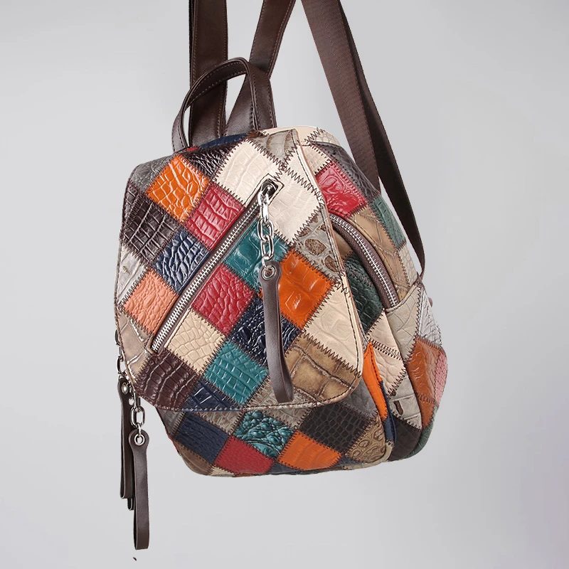 复古女士双肩包百搭新款旅游高级感真皮大容量旅行气质妈咪通勤包