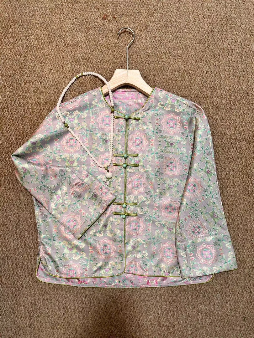 【澜公子6021】异色花萝5粒扣新款气质百搭新中式时尚国风短外套