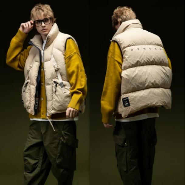 【胡轩优选】潮流叠穿日常穿搭男士冬款立领羽绒马甲/Z108340003101