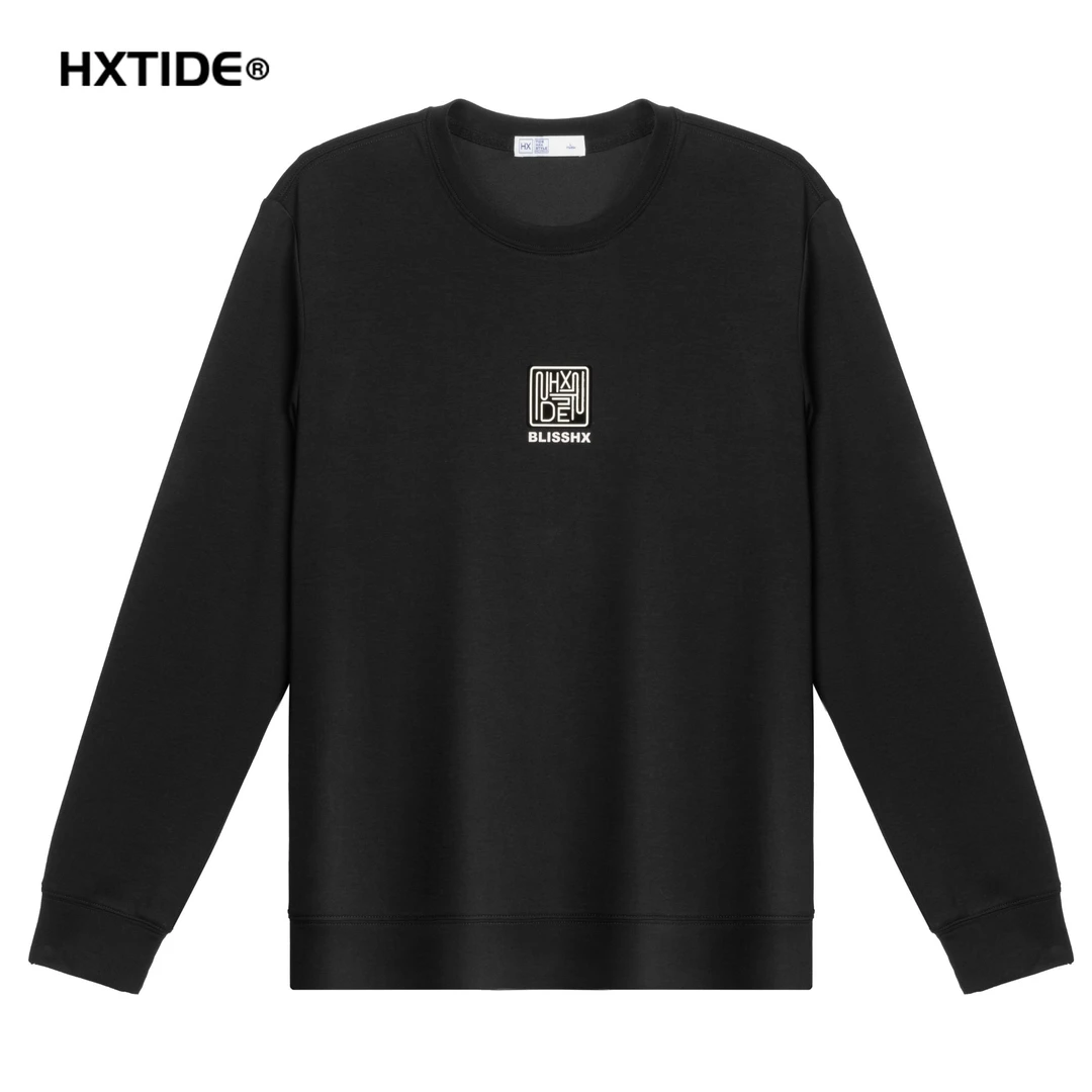 【胡轩推荐】热绒五明治印绣休闲圆领长袖卫衣S106433020101百搭