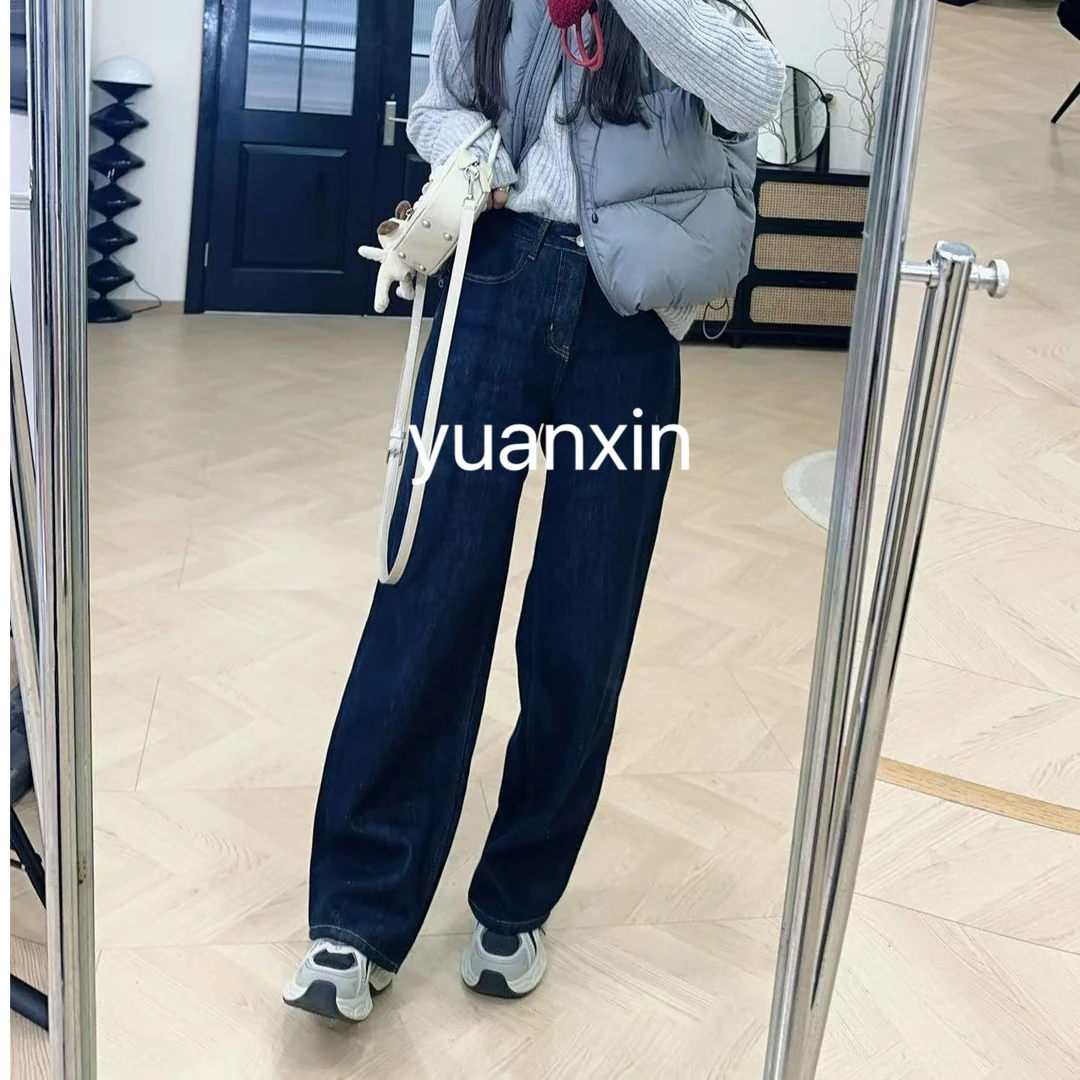 YX六 NZK2011251新款加绒牛仔弯刀裤休闲时尚百搭宽松
