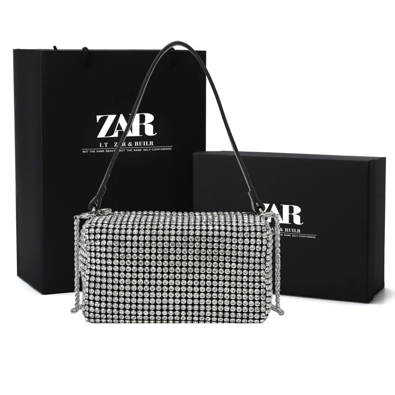 香港正品大王水钻包包2024新款潮满钻腋下包小手提包单肩斜挎女包