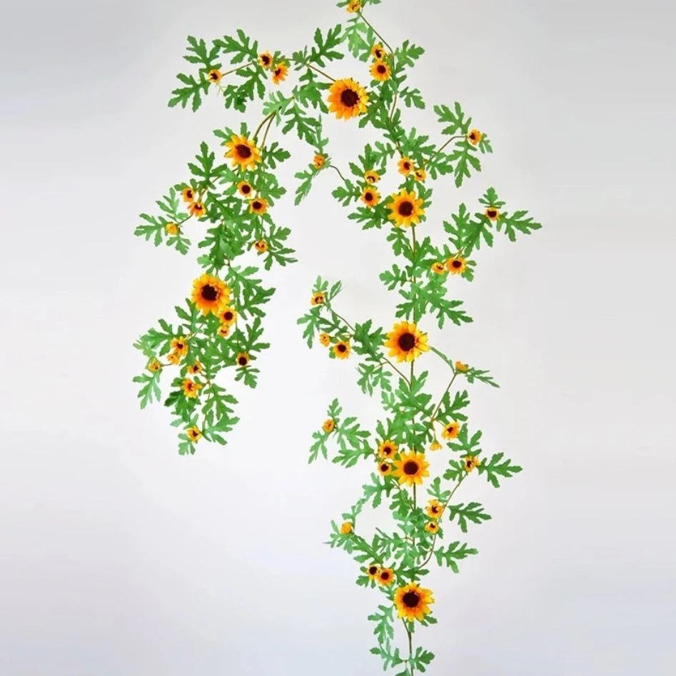 仿真向日葵花藤太阳花假花藤条绿植塑料植物藤蔓装饰空调管道墙壁