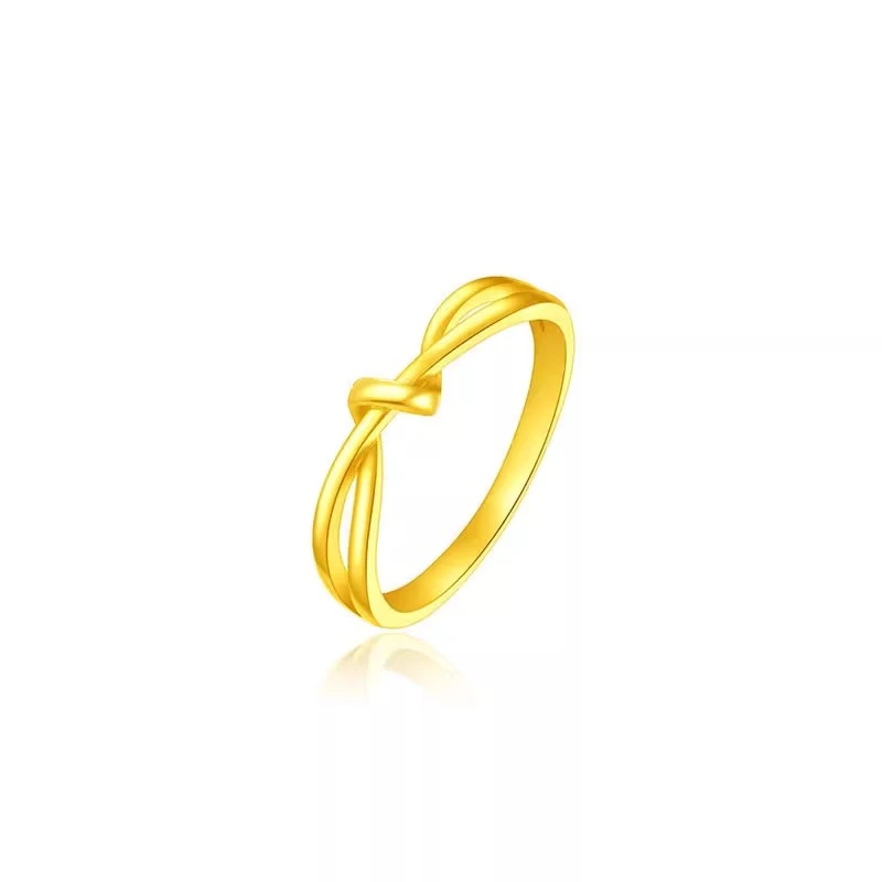 足银戒指 扭结指环女款素圈足银百搭爱无尽缠绵活口手饰送女友