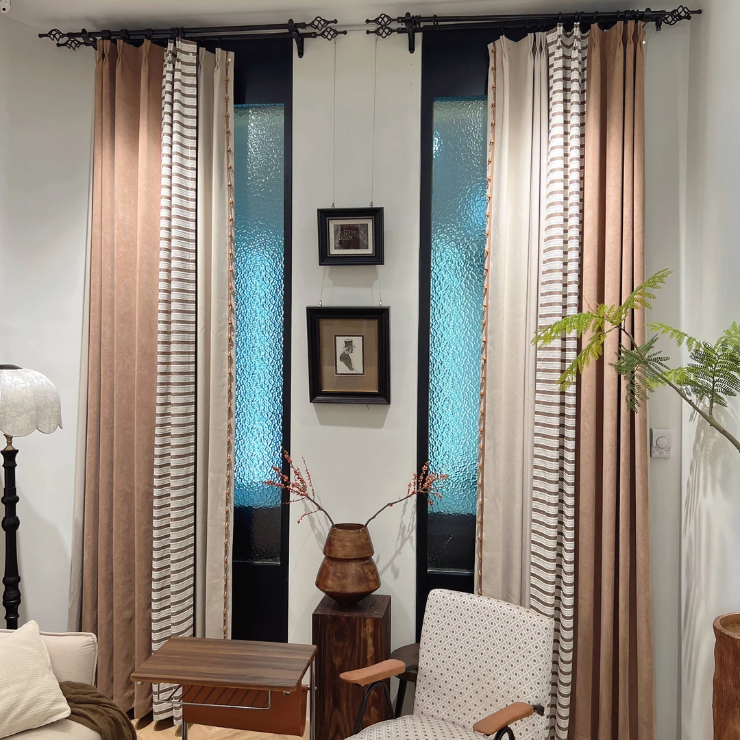 陈小鱼-818-2奶茶-3焦糖加厚雪尼尔全遮光窗帘客厅卧室高级感定制