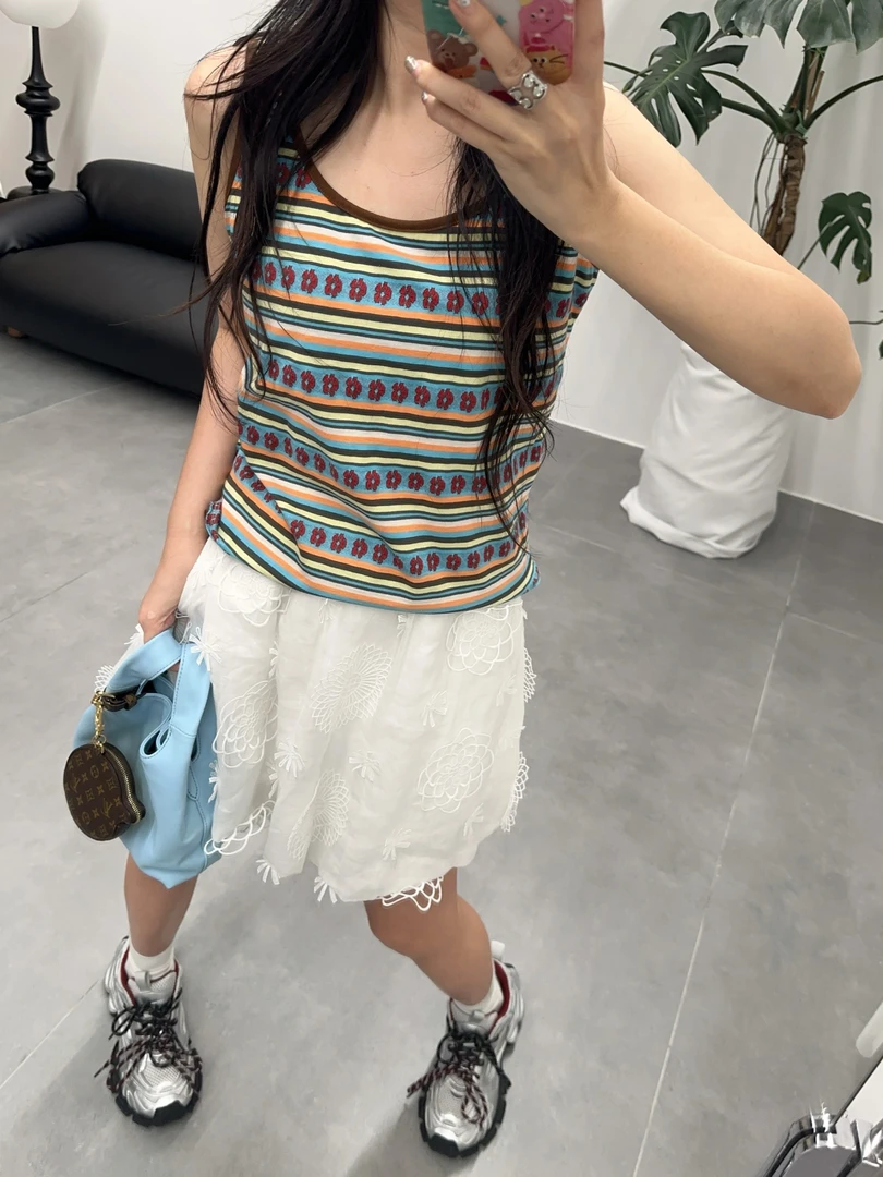 Hi TO Hi 设计师品牌 小众新款彩色条纹背心&彩色条纹长袖