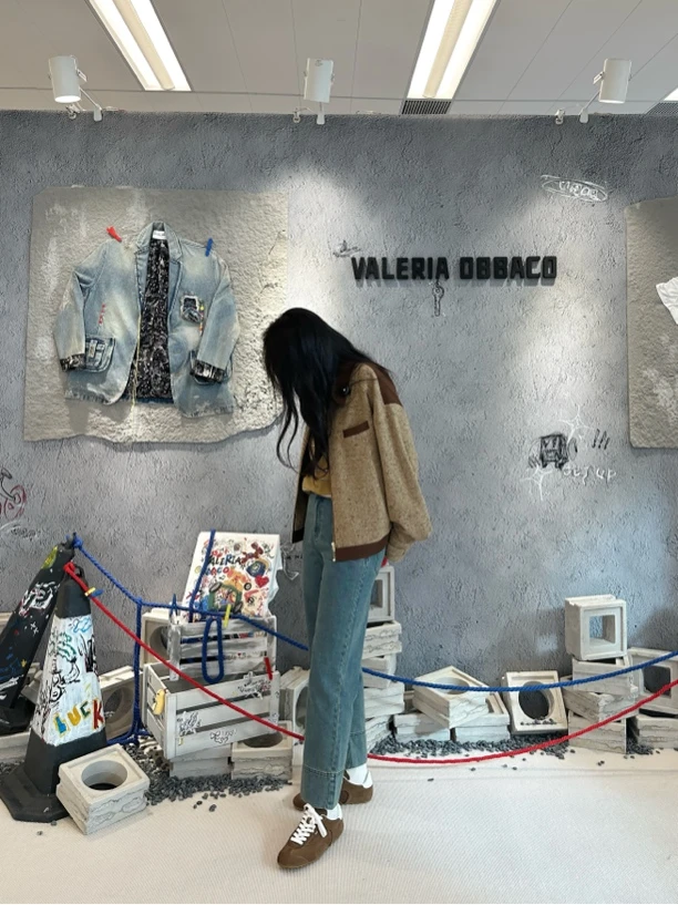 Hi TO Hi 设计师品牌 小众新款 撞色翻领拉链彩色星空夹克外套