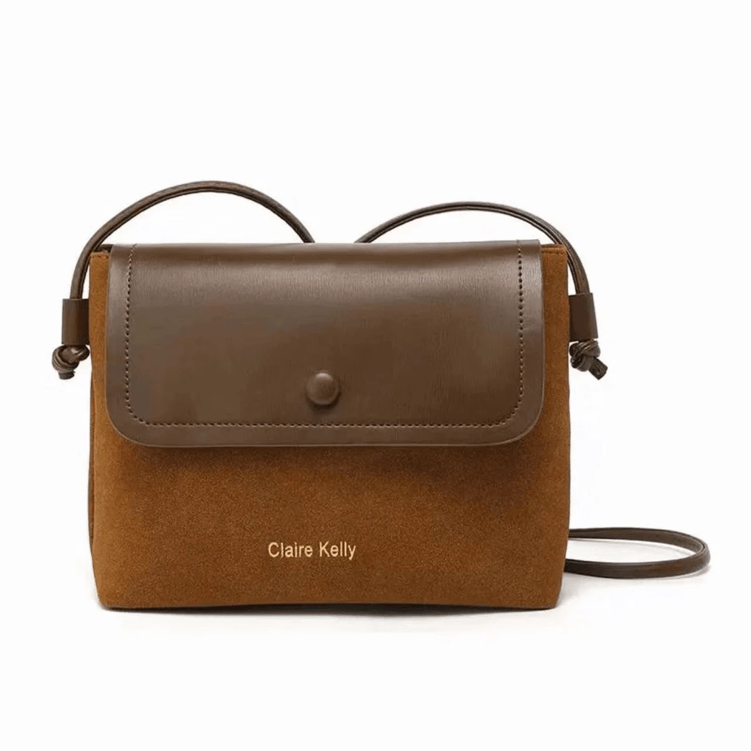 高级美拉德棕小方包信封包爆款拼色简约斜挎包sw