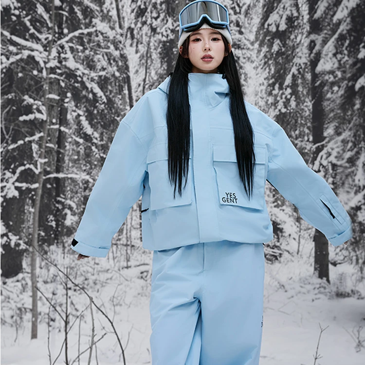 YES GENT【工装口袋】3L雪服套装防风防水保暖透湿耐磨男女单双板