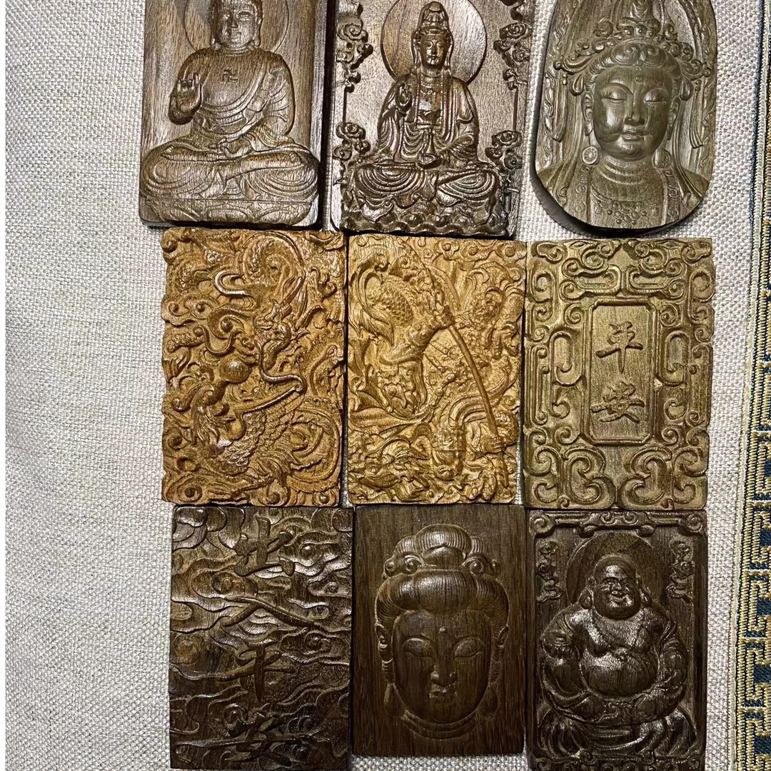 金丝楠木千年阴沉木乌木46牌精雕挂件木雕任选一个