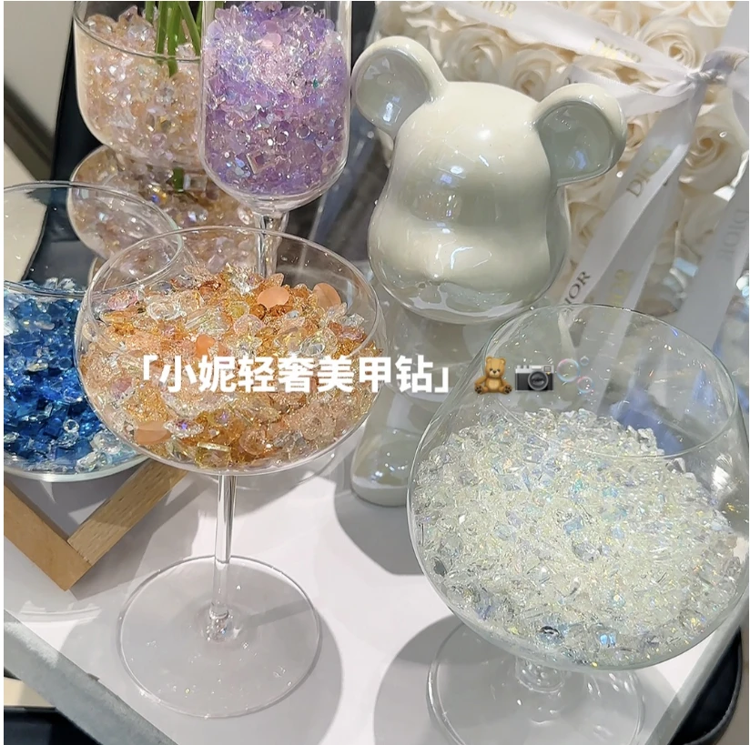 (款式已直播为准图片参考颗数)梧州小号美甲钻冰透饰品DIY摆件